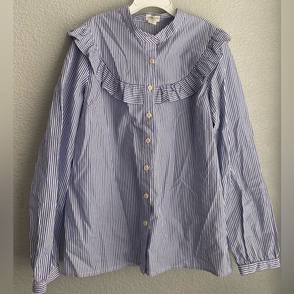 J.Crew/crewcuts Girl’s Ruffled Button Down Blouse